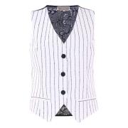 Gestreept vest met kanten voering Kocca , White , Dames