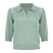 V-hals Polo Kraag Trui Kocca , Green , Dames