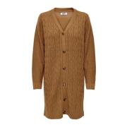 Bruine V-hals Cardigan Jacqueline de Yong , Brown , Dames