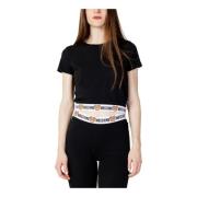 Zwart effen T-shirt met korte mouwen Moschino , Black , Dames