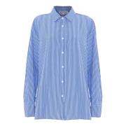 Gestreept Katoenen Casual Shirt Kocca , Blue , Dames