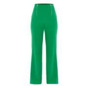 Gedurfde broek met hoge taille en flare Kocca , Green , Dames