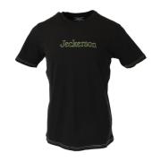 Zwart Print Slim Fit T-shirt Jeckerson , Black , Heren