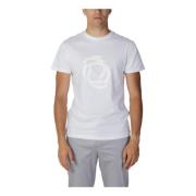 Witte Print T-shirt voor Heren Trussardi , White , Heren