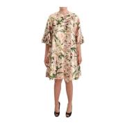 Roze Lily Gerimpelde Zijden Jurk Dolce & Gabbana , Multicolor , Dames