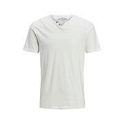 Groene V-hals T-shirt voor mannen Jack & Jones , White , Heren