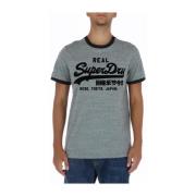Grijze Bedrukte Korte Mouw T-shirt Superdry , Gray , Heren