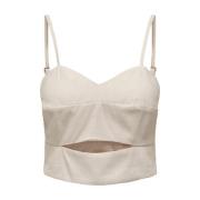 Beige Top met Sweetheart Halslijn Only , Beige , Dames