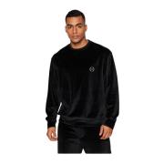 Velours Rechte Sweater - Zwart Armani Exchange , Black , Heren