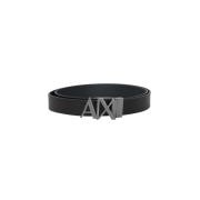 Zwarte herenRiem met logo plaat Armani Exchange , Black , Heren