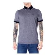 Blauwe Marl Knoopsluiting Polo Shirt Armani Exchange , Blue , Heren