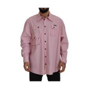 Casual Overhemd met Zakken Dolce & Gabbana , Pink , Heren