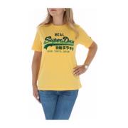 Gele Dames T-shirt Superdry , Yellow , Dames