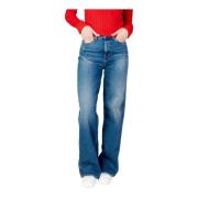 Blauwe Rits- en Knoopsluiting Dames Jeans Tommy Jeans , Blue , Dames