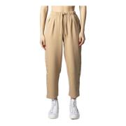 Beige Vetersluiting Broek voor Dames Tommy Jeans , Beige , Dames