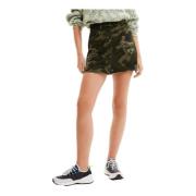 Geknoopte Camouflage Katoenen Rok Desigual , Green , Dames