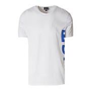 Wit Bedrukt Ronde Hals T-Shirt Just Cavalli , White , Heren