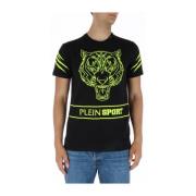 Zwart Bedrukt Heren T-shirt Plein Sport , Black , Heren