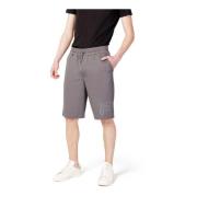 Grijze Katoenmix Shorts met Veters Fila , Gray , Heren