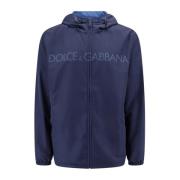 Blauwe Hoodie met Rits Dolce & Gabbana , Blue , Heren