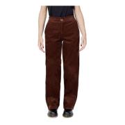 Bruine Katoenen Broek Only , Brown , Dames