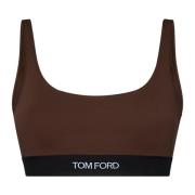 Bruine Modal Bralette met Logo Band Tom Ford , Brown , Dames