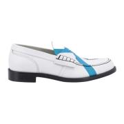 Witte Leren Loafers voor Heren College , White , Heren