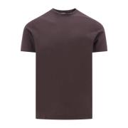 Bruine Geribbelde T-shirt Zanone , Brown , Heren