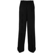 Zwarte Broek met Wijde Pijpen Gucci , Black , Dames