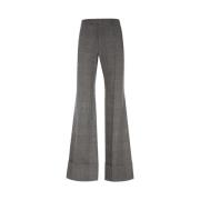 Flare wollen en linnen broek met Prince of Wales patroon Gucci , Gray ...