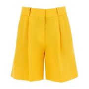 Wijde linnen shorts met Smiley-zak Blazé Milano , Yellow , Dames