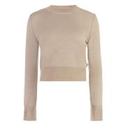 Geribde trui van wolmix MM6 Maison Margiela , Beige , Dames