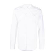 Witte Katoenen Overhemd met Banddetail Off White , White , Heren