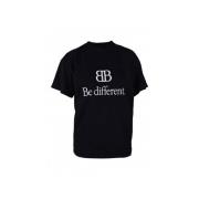 Zwarte BB Logo T-shirt Balenciaga , Black , Dames