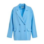 Neon Groene Oversized Blazer met Revers Essentiel Antwerp , Blue , Dam...