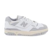 550 Leren Sneakers met Suede Inzetstukken New Balance , White , Heren