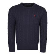 Geborduurde Cable Knit Pullover Ralph Lauren , Blue , Heren