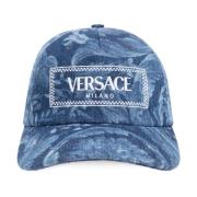 Baseballpet met logo Versace , Blue , Dames