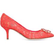 Kant Bloem Puntige Neus Pump Dolce & Gabbana , Red , Dames