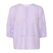 Lavendel Blouse met Halflange Mouwen InWear , Purple , Dames