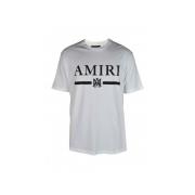 Witte Ronde Hals Logo T-shirt Amiri , White , Heren