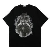 Zwart Grafisch Print Katoenen T-shirt Yohji Yamamoto , Black , Heren