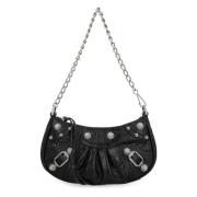 Croco-print Mini Leren Tas Balenciaga , Black , Dames