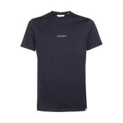 Contrasterend Logo Katoenen T-Shirt Les Deux , Blue , Heren