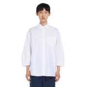 Klassieke Poplin Overhemd met Puntige Kraag Max Mara , White , Dames