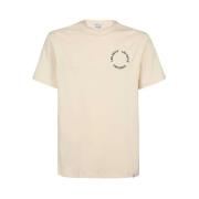 Katoenen Ribbel Crew-neck T-shirt Les Deux , Beige , Heren