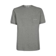 Katoenen Ribgebreide Crew T-shirt Les Deux , Gray , Heren