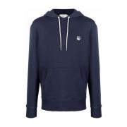 Blauwe Sweatshirt met Borduursel Maison Kitsuné , Blue , Heren