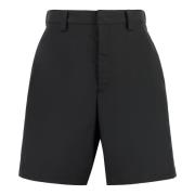 Logo Patch Nylon Bermuda Shorts Valentino , Black , Heren