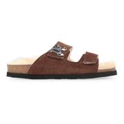 Suède Sandalen met Klittenbandsluiting Palm Angels , Brown , Heren